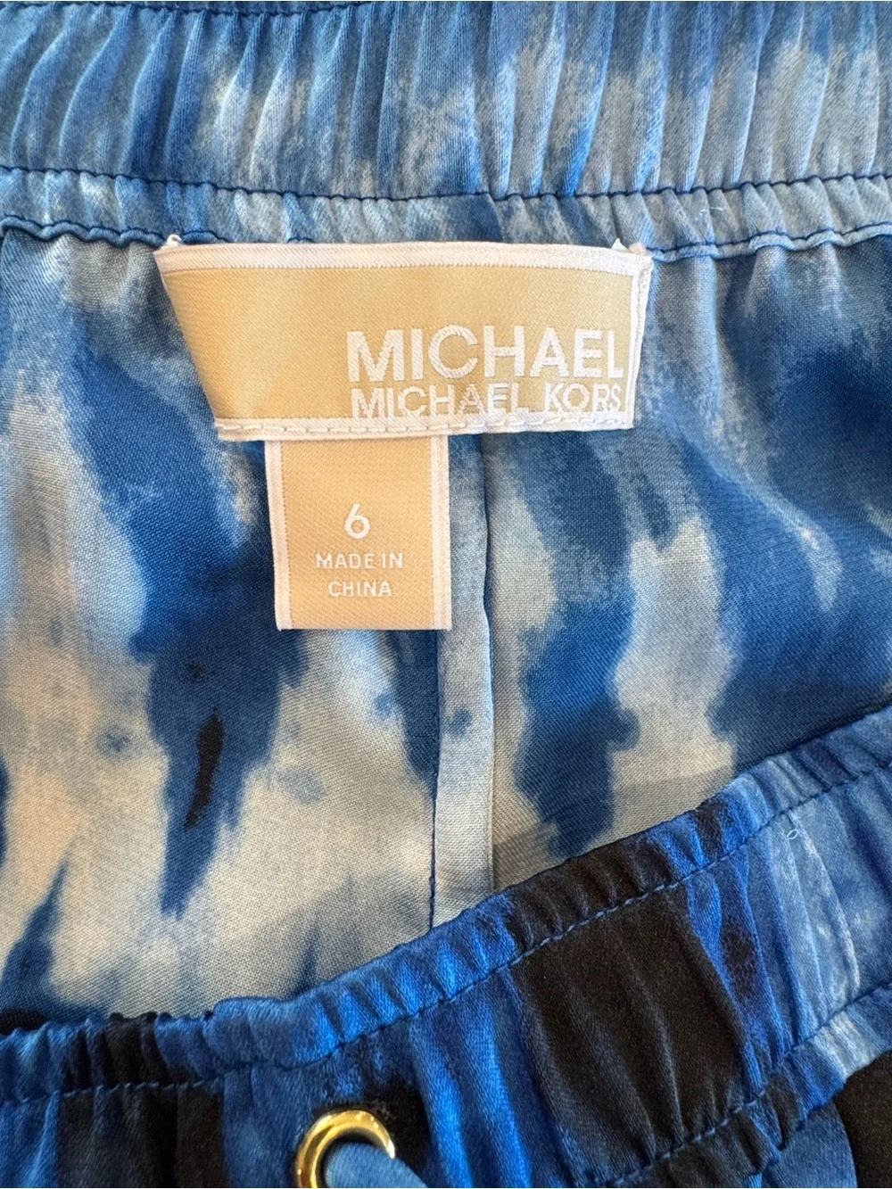 Michael Kors Blue and White Tie-Dye Maxi Skirt